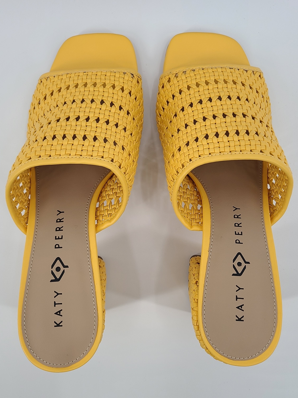 Katy Perry Collections Yellow Woven Block Heel Mules Size 10 - Picture 6 of 10